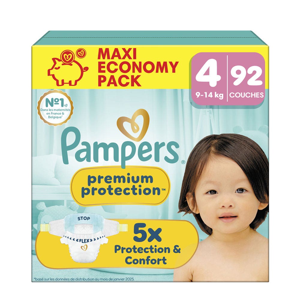 Pampers Premium Pannolini Taglia 4 (9-14 kg) 92 unità