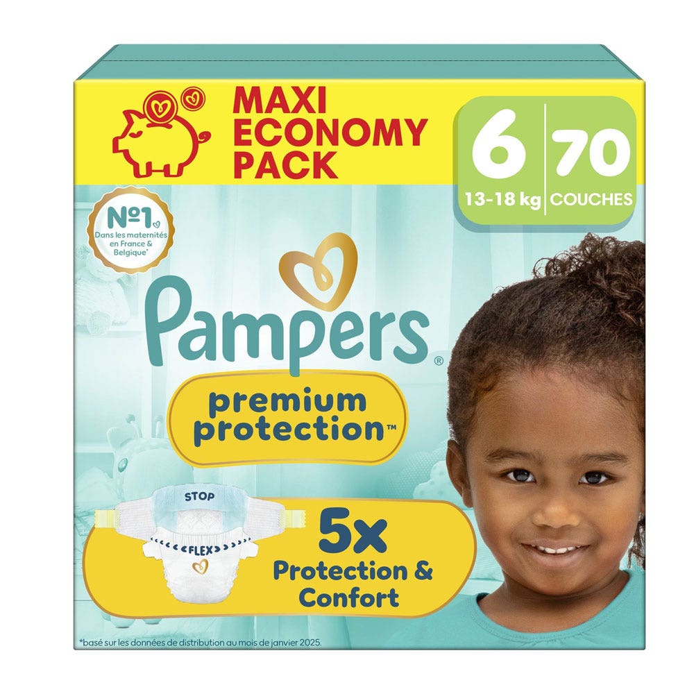 Pampers Premium Pannolini Taglia 6 (13-18 kg) x70