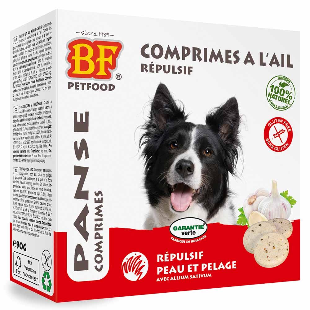 Biofood BF Petfood All'aglio repellente per cani pelle e mantello 55 compresse