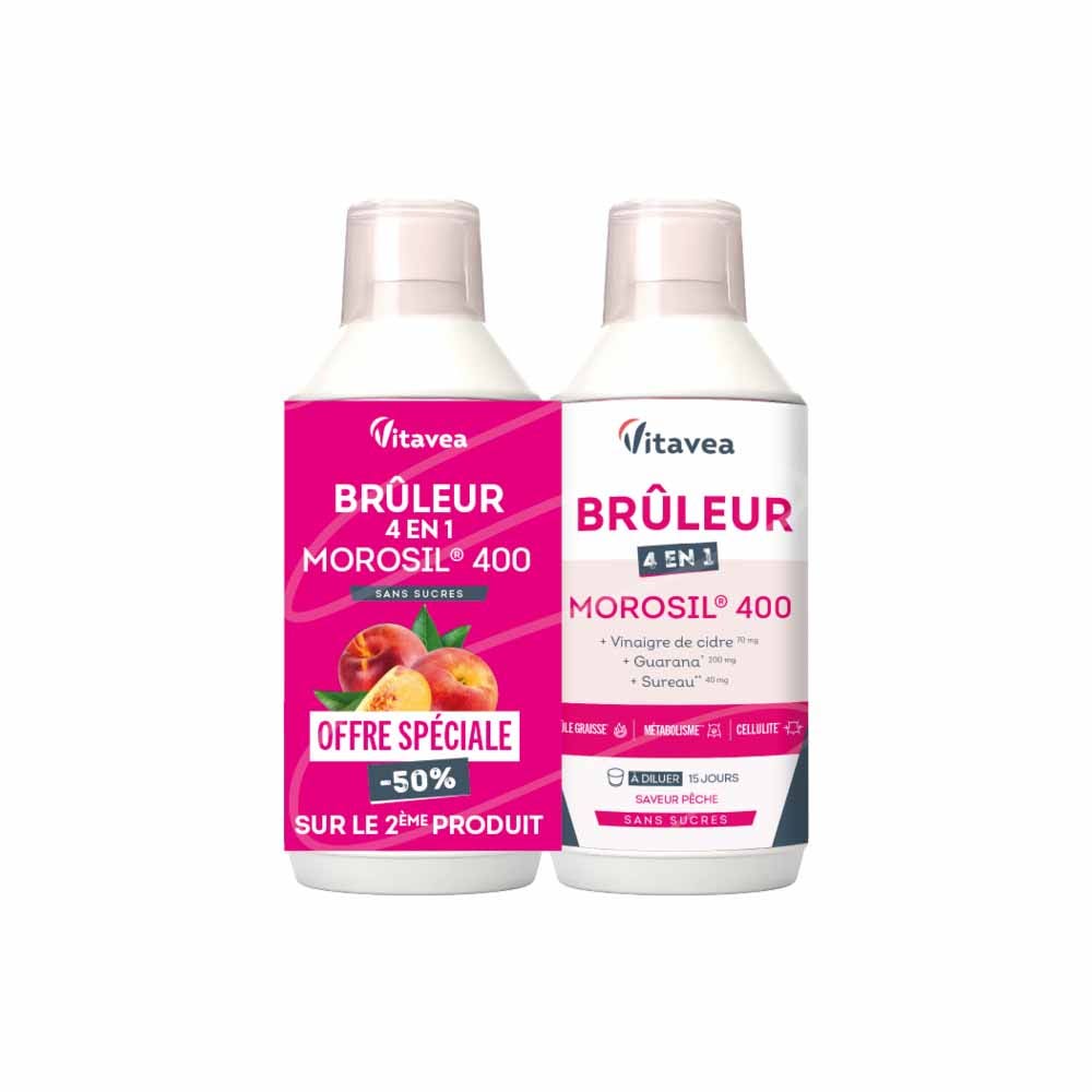 Vitavea Santé Bruciagrassi Morosil Brucia grassi Cellulite Metabolismo Sapore di pesca 2x500 ml