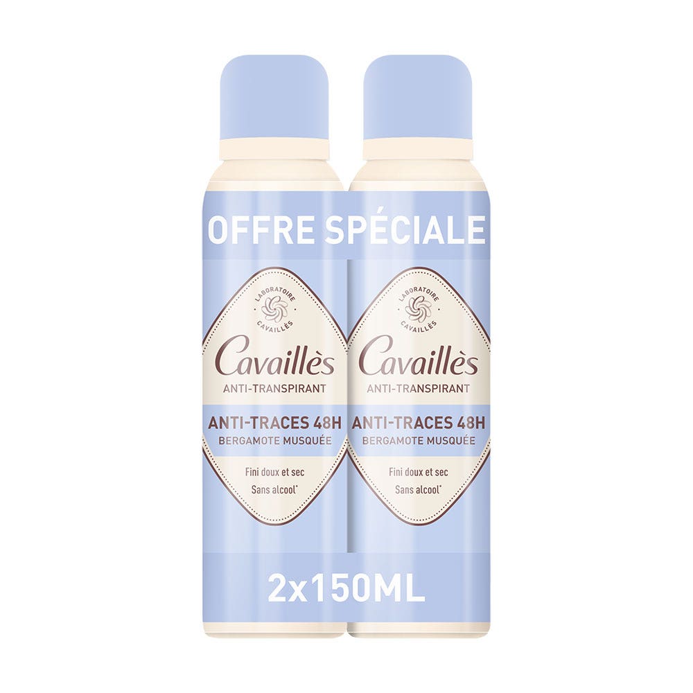 Cavaillès Absorb + Deodorante Antitraspirante 48H 2x150ml