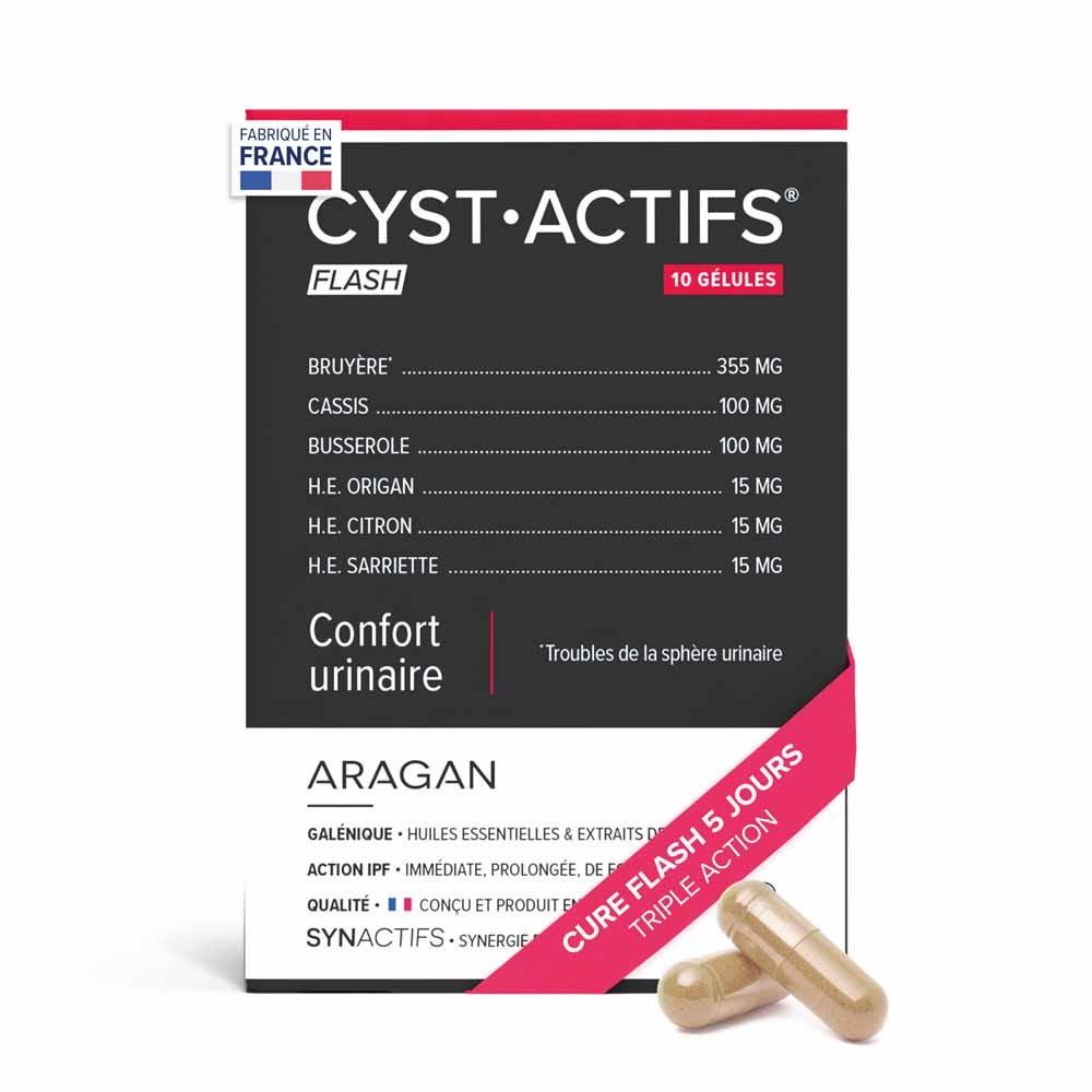 Aragan Synactifs CystActifs Flash Triple action 10 capsule