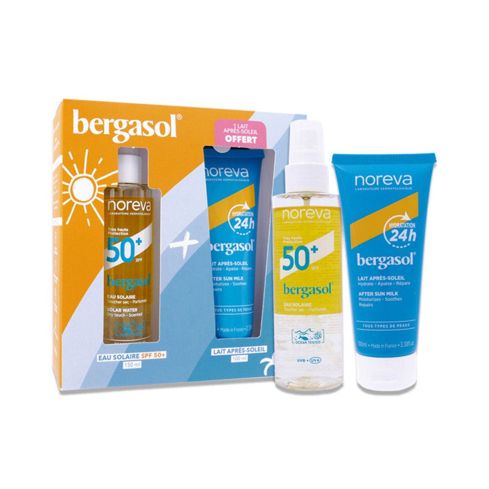 Noreva Coffret Eau solaire SPF50+ + Lait après-soleil