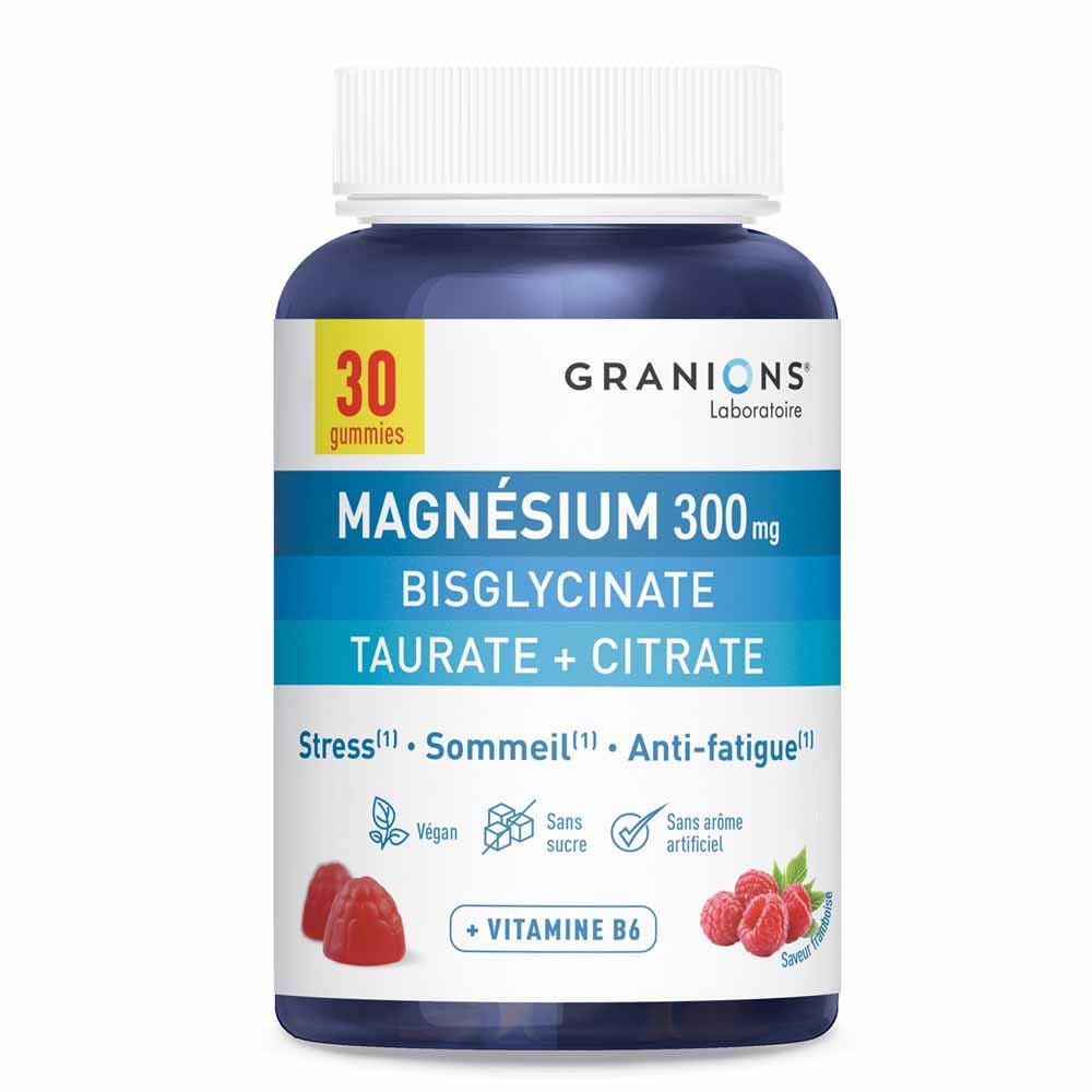 Granions Magnesio bisglicinato 300mg stress al gusto di lampone 30 caramelle gommose