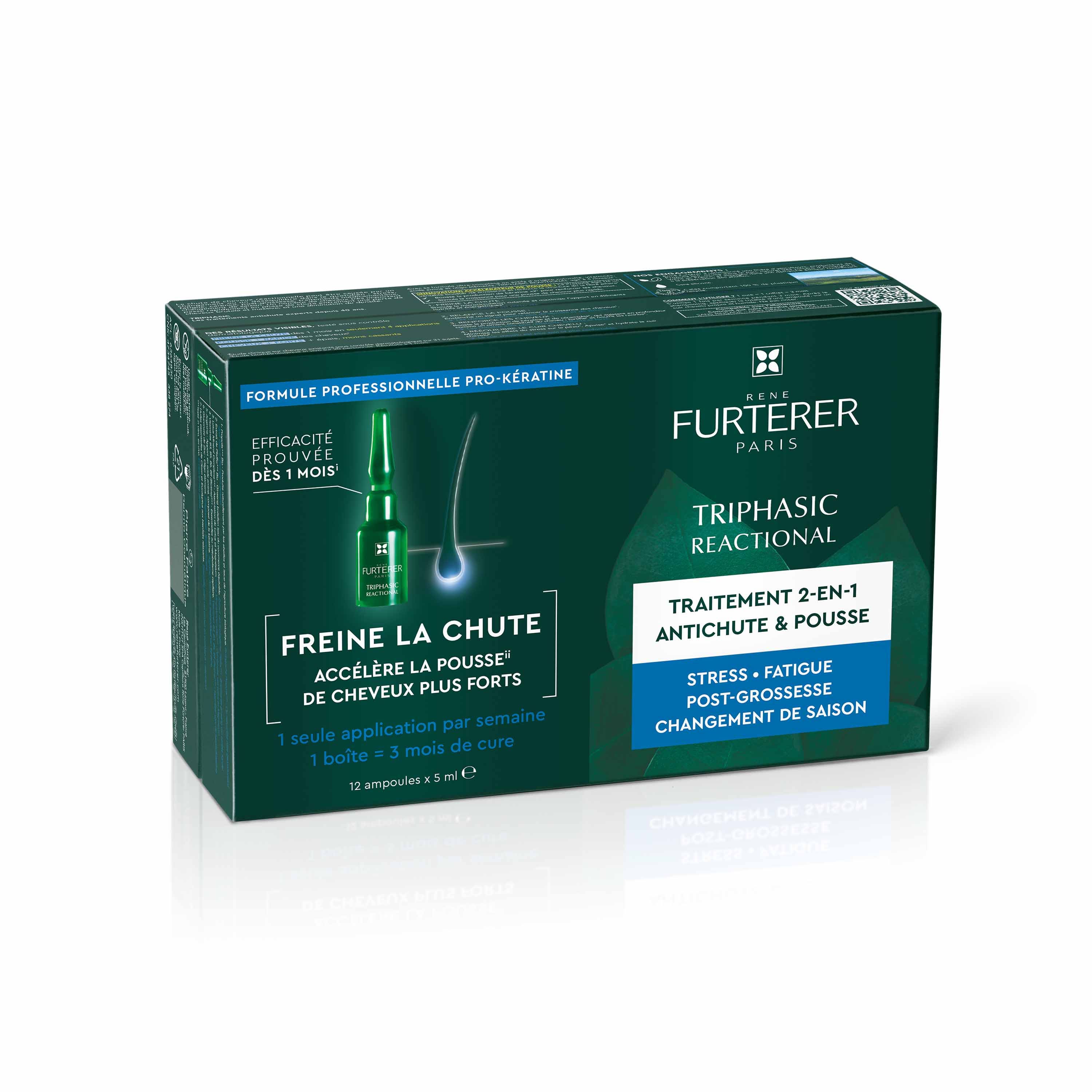 René Furterer Triphasic Trattamento Reactional 2-in-1 per capelli e crescita 12x5ml ampolle