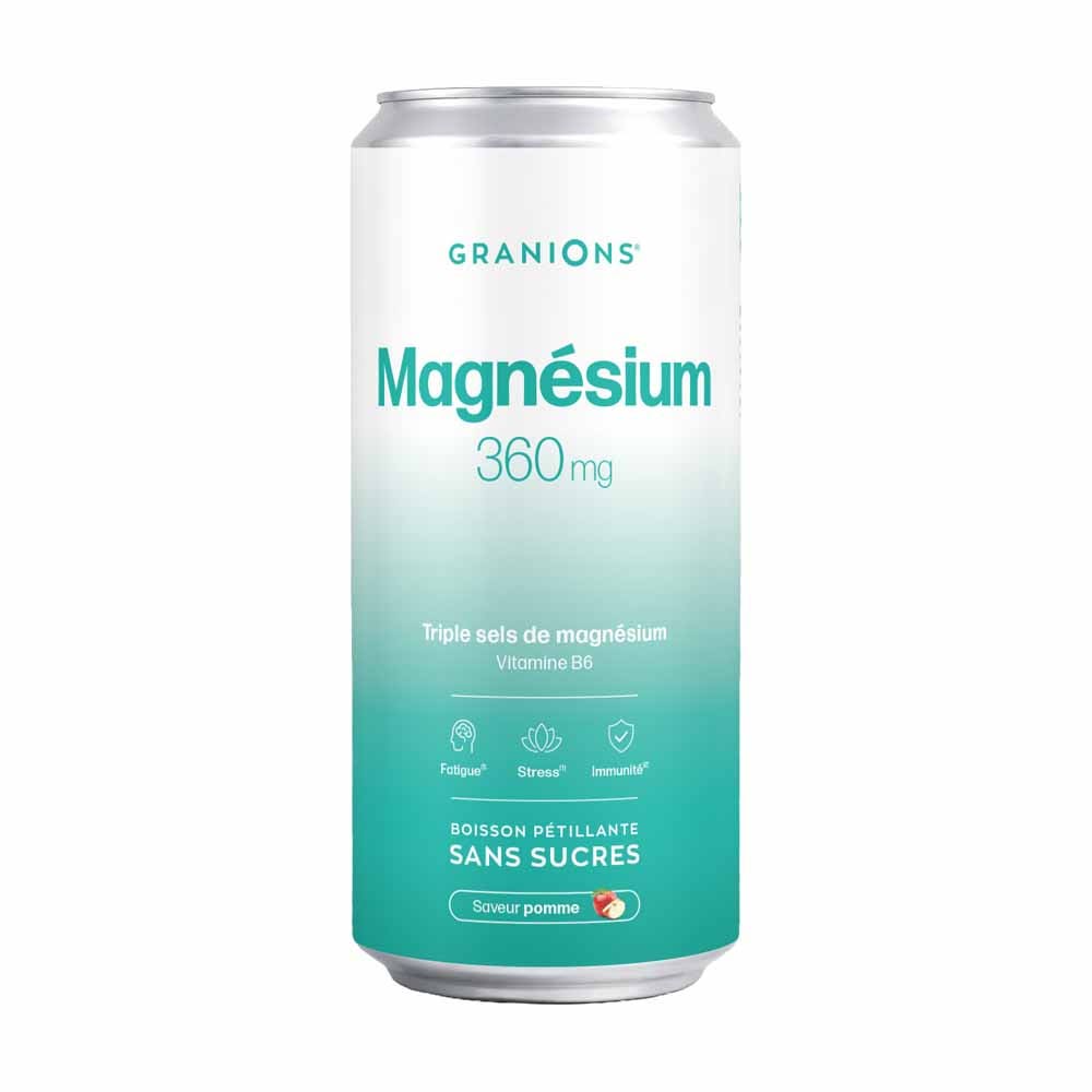 Granions Bevanda frizzante magnesio 360 mg stress fatica immunità gusto mela 330 ml