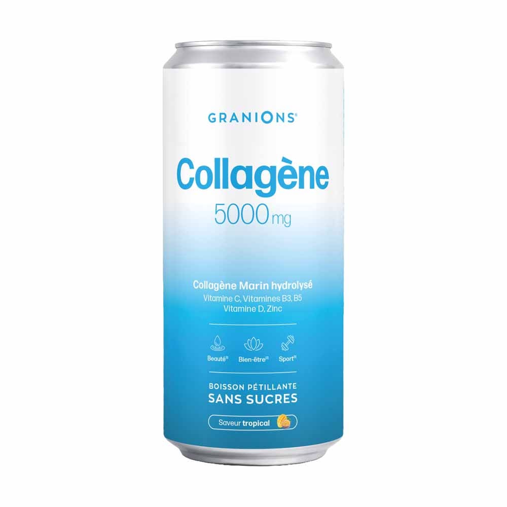 Granions Bevanda frizzante collagene marino 5000 mg bellezza gusto tropicale 330 ml