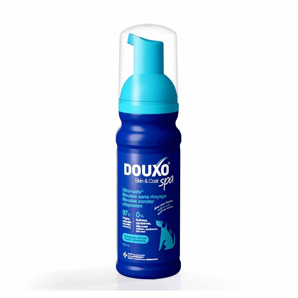 Douxo Mousse detergente senza risciacquo per pulizia rapida per cane 150 ml