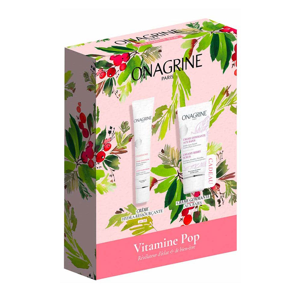 Onagrine Cofanetto Vitamine Pop con Crema Lovely Glow 40 ml e Crema Gommante 75 ml in omaggio