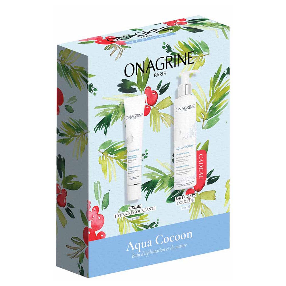Onagrine Cofanetto Aqua Cocoon crema Hydra Ress 40 ml e latte corpo Douceur 200 ml in omaggio