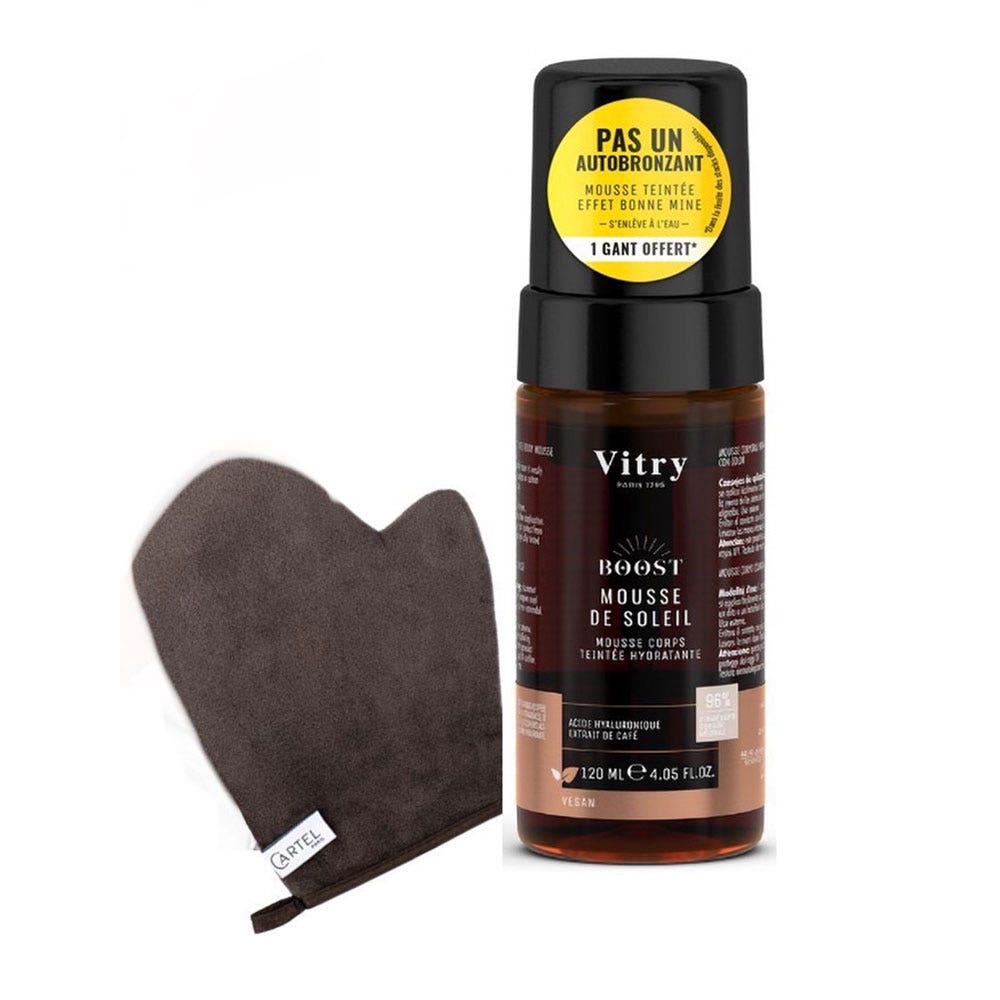 Vitry Boost Mousse solare e guanto in omaggio idratante e colorata 120 ml