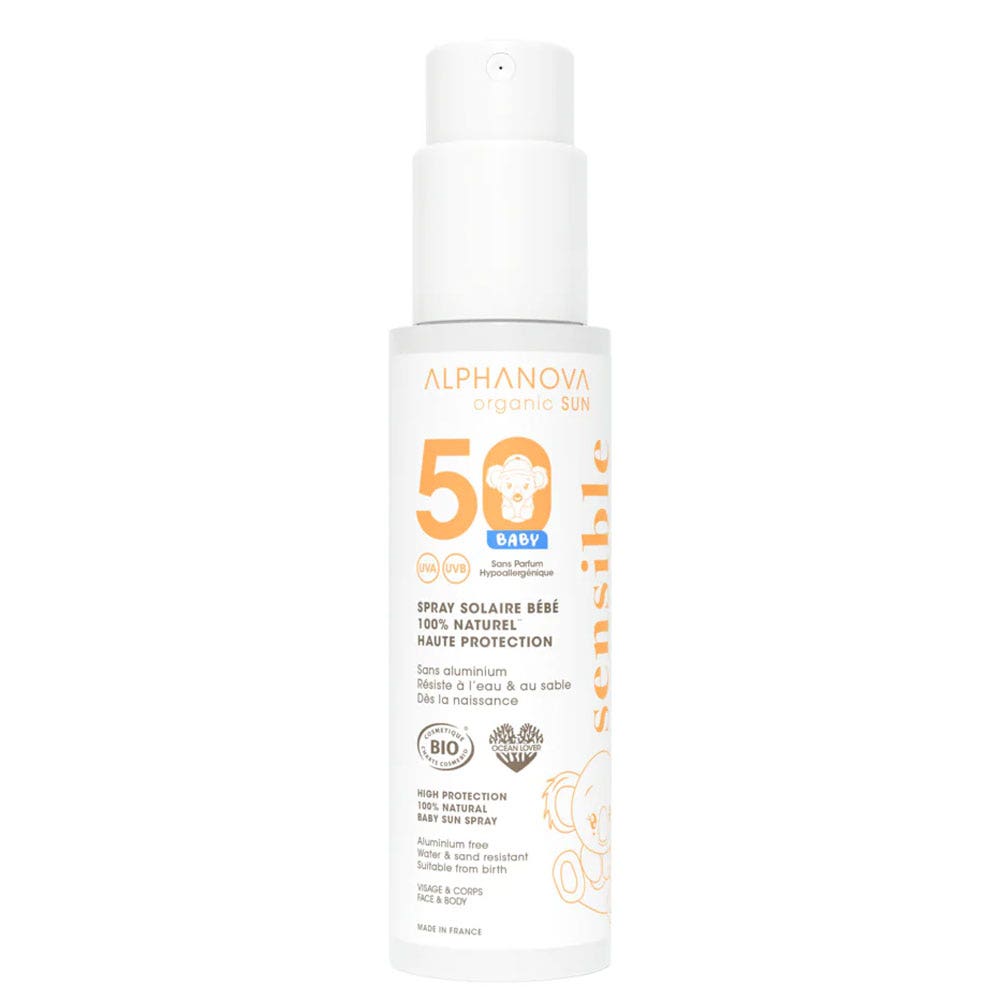 Alphanova Bébé Spray Solaire Bébé SPF50 Bio 125 g