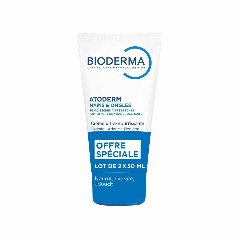 Bioderma Atoderm Crema mani ultra-nutriente pelle secca e molto secca 2x50ml