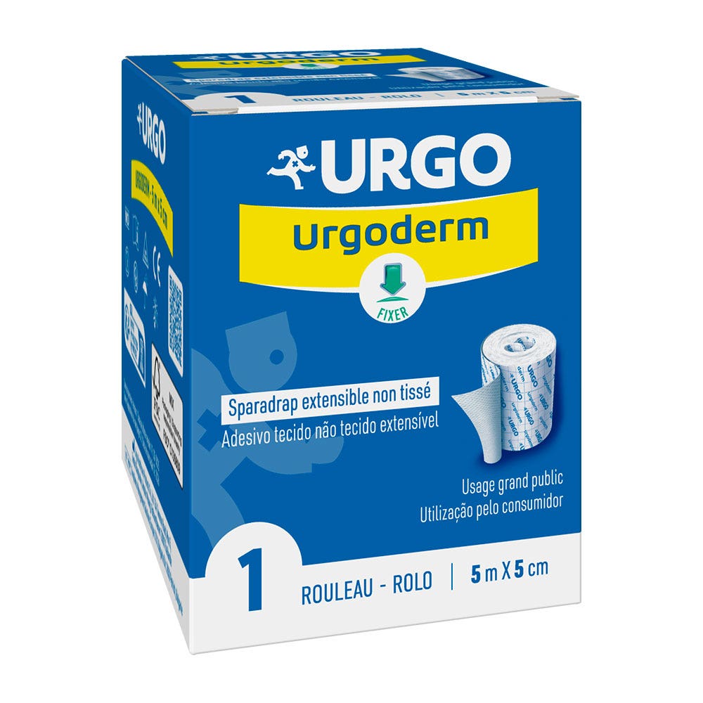 Urgo Urgoderm Cerotto adesivo in rotolo Urgoderm non tessuto estensibile 5 m x 5 cm 1 rotolo