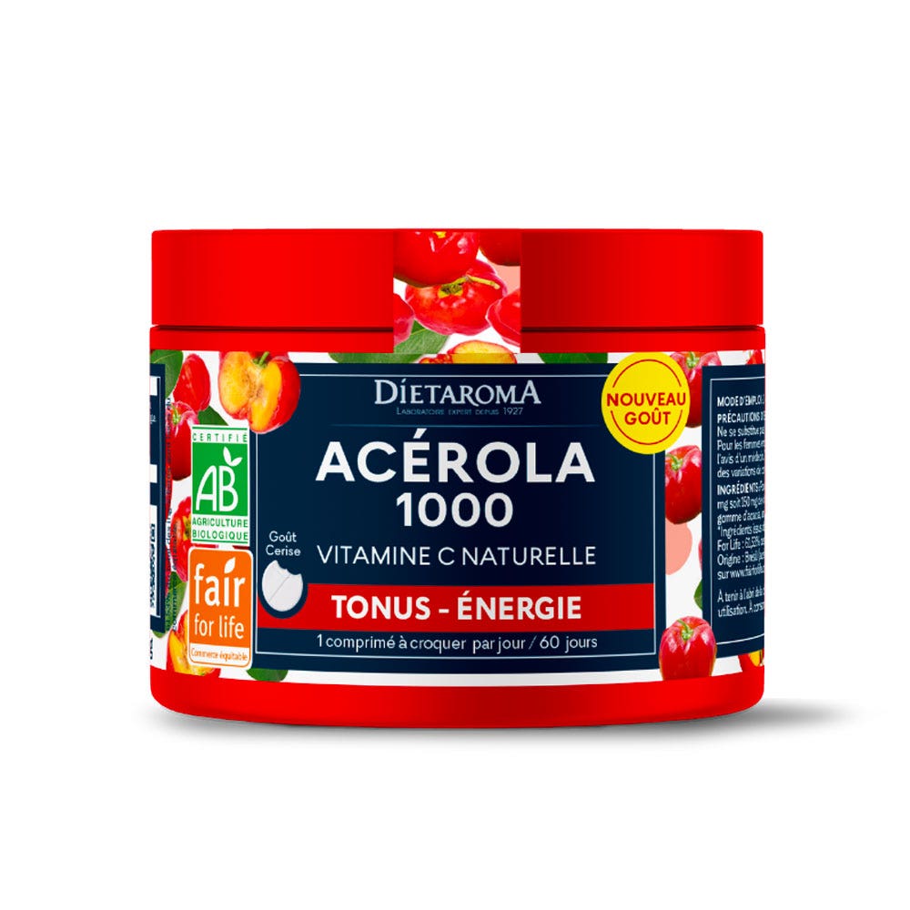 Dietaroma Acerola 1000 bio gusto ciliegia 60 compresse
