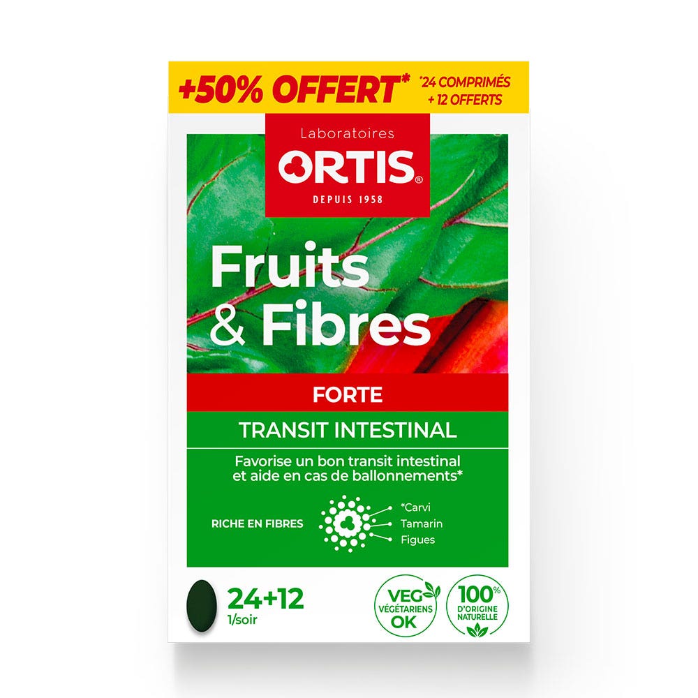 Ortis Frutti & Fibre Forte transito intestinale 24 + 12 compresse