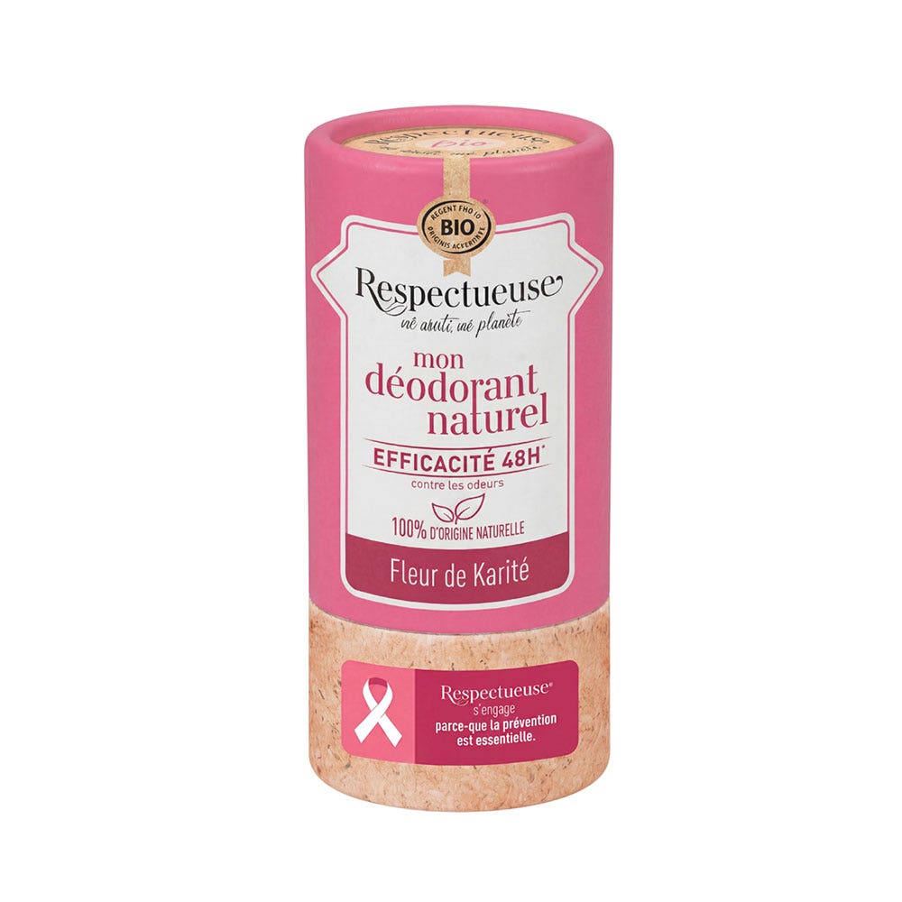 Respectueuse Deodorante naturale efficace 48h bio e pelle sensibile profumo fiore di karité edizione limitata 50 g