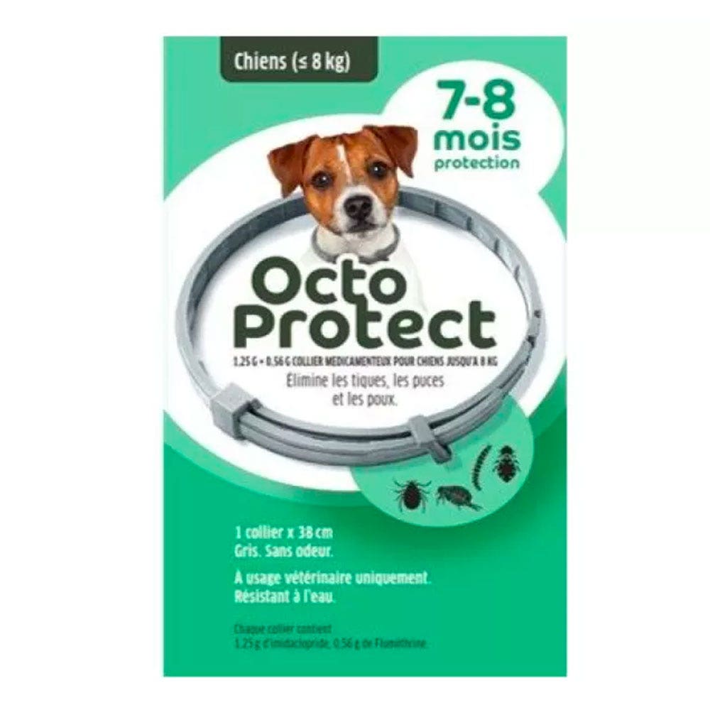 OctoProtect Collare per cani di piccola taglia contro zecche, pulci e pidocchi 1 x 1 unità
