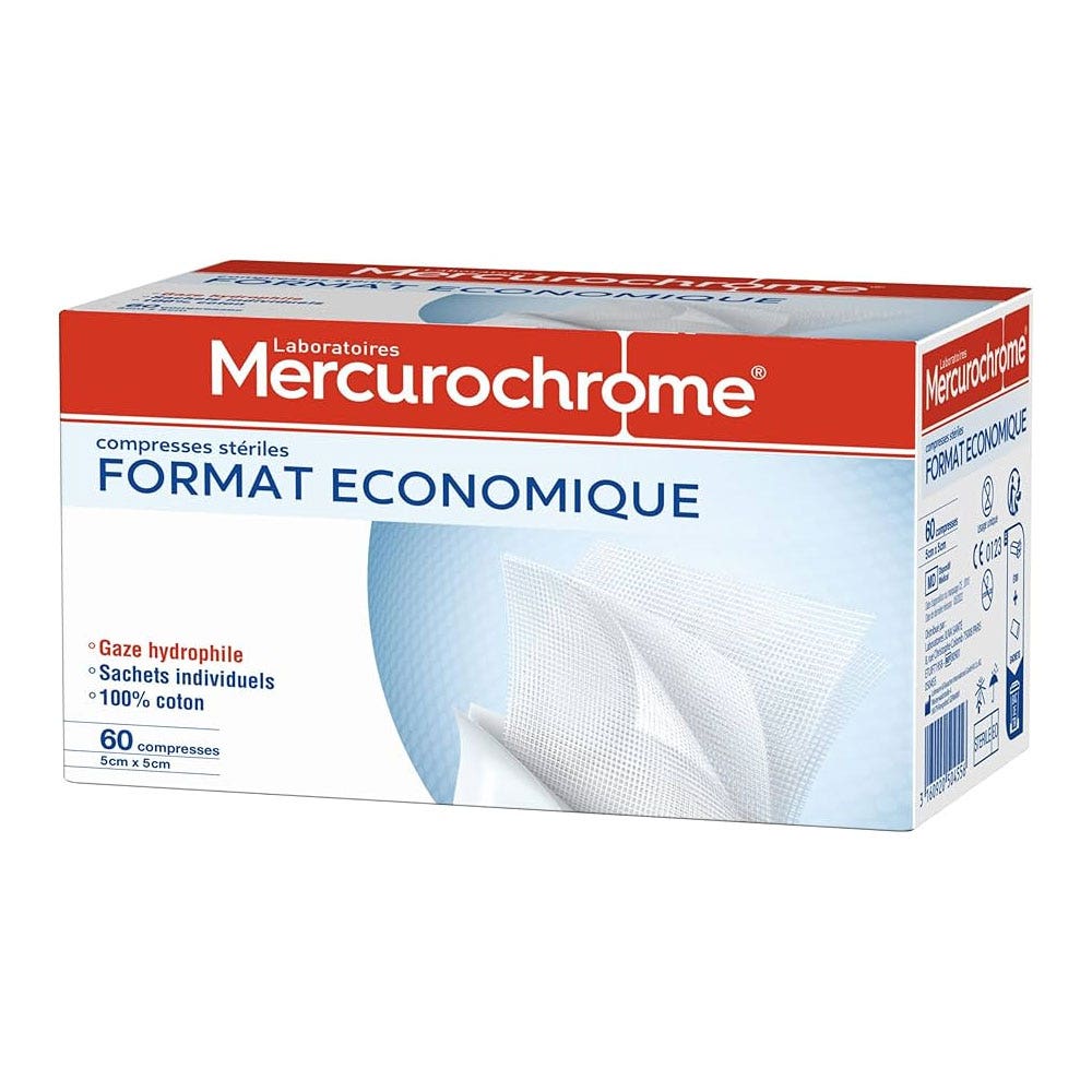 Mercurochrome Compresse sterili 5cmx5cm formato economico 60 capsule