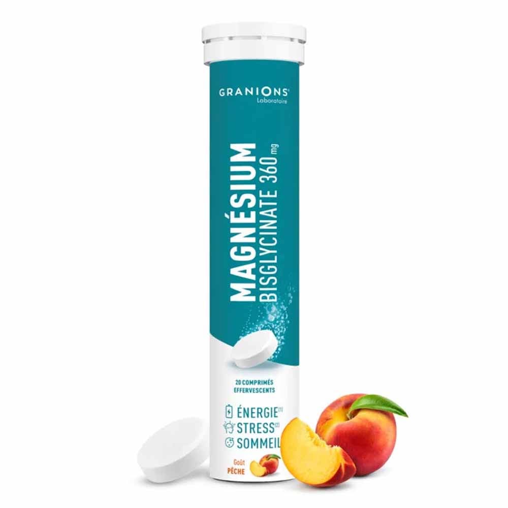 Granions Magnesium bisglicinato 360 mg gusto pesca 20 compresse effervescenti