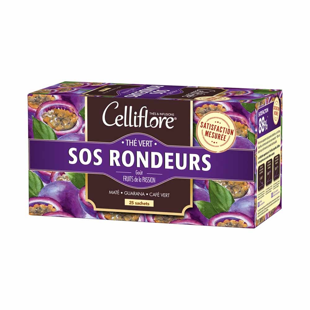 Juvamine Tè verde SOS Rotondità Aroma Frutta della Passione 25 Bustine