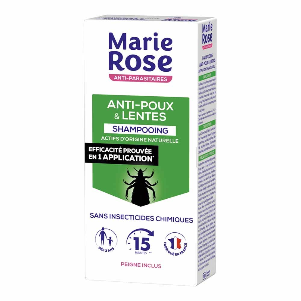 Marie Rose Shampoo ai pidocchi e alle lendini con Actifa naturali da 3 anni pettine incluso 125 ml