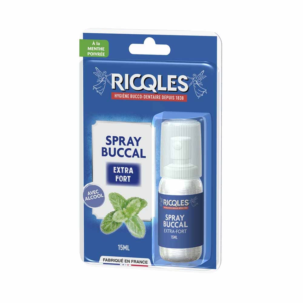 Ricqles Spray per la bocca alla menta piperita con alcol 15ml