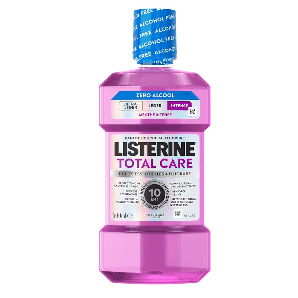 Listerine Collutorio Total Care al fluoro gusto menta intenso senza alcol 500 ml