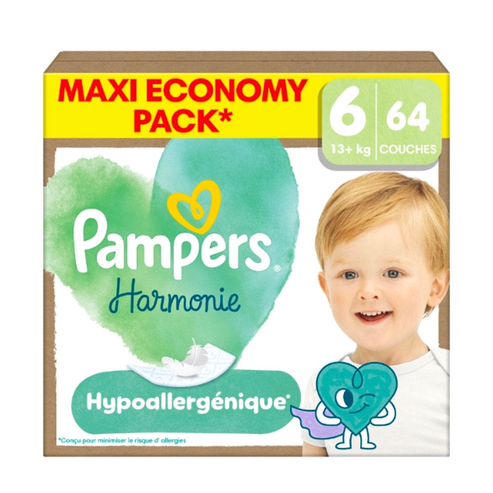 Pampers Harmonie Pannolini Taglia 6 a partire da 13 kg 64 unità