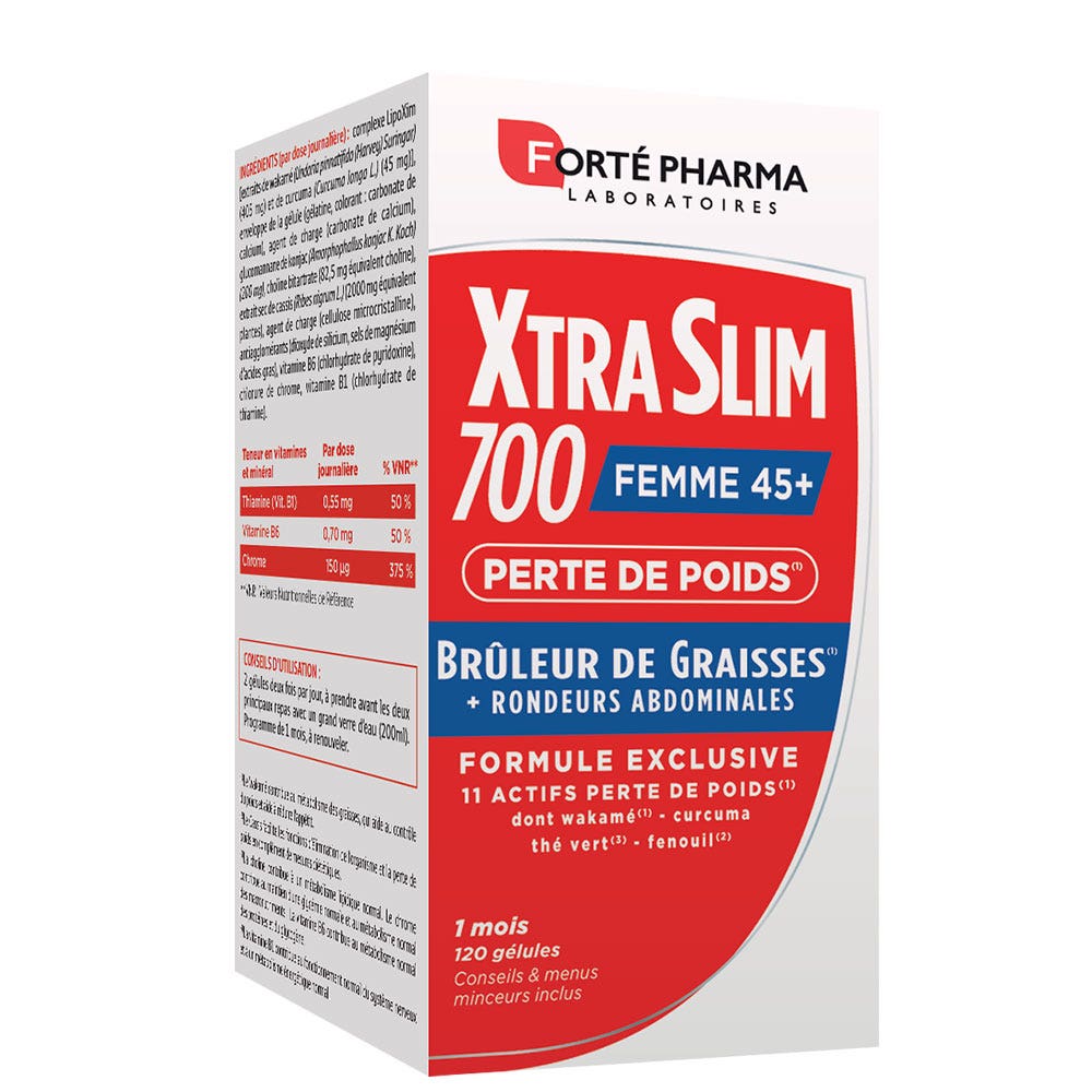 Forté Pharma XtraSlim Brucia Grassi Donna 45 Anni e Oltre Rotondità Addominali 120 gélules