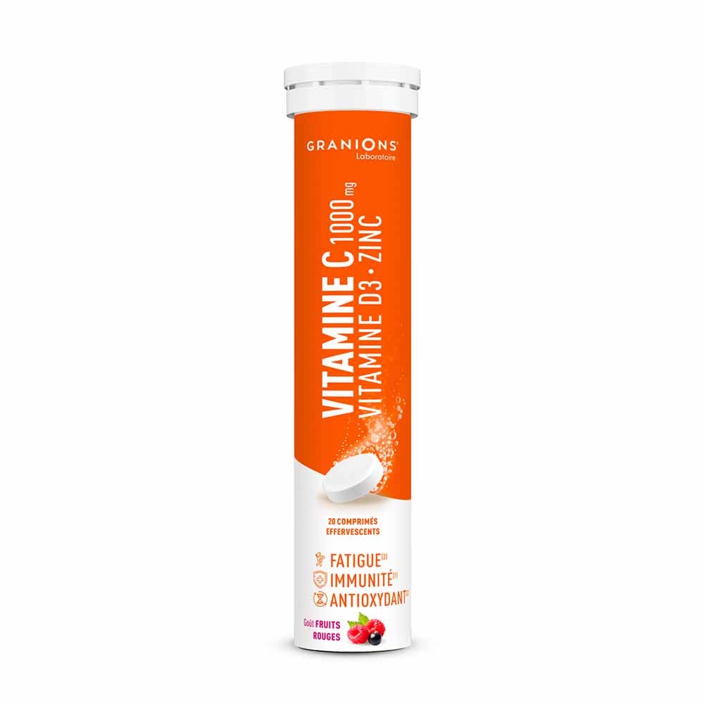 Granions Vitamine C 1000 mg D3 e zinco gusto frutti di bosco 20 compresse effervescenti
