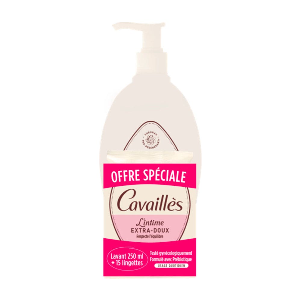Cavaillès Secchezza intima Lotto gel detersivo extra delicato e salviette