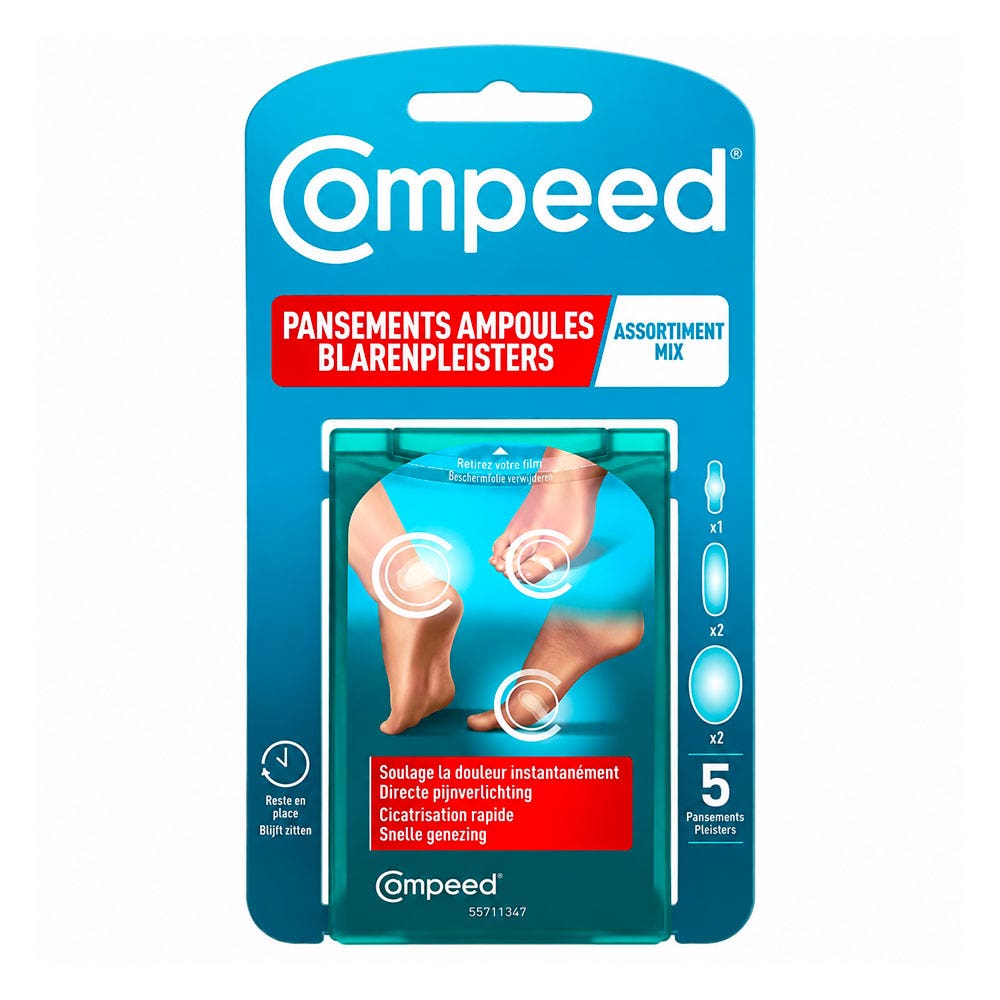 Compeed Assortimento di medicazioni per vesciche x5