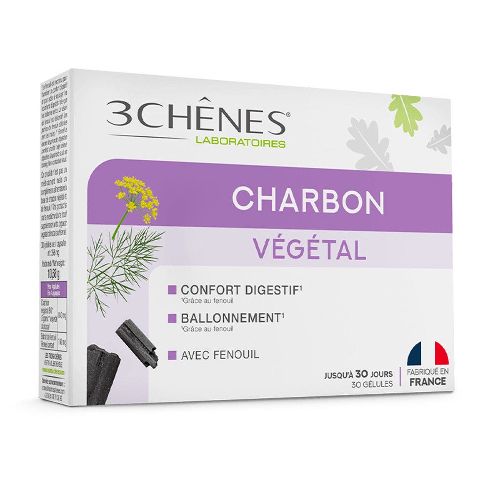 3 Chênes Carboline gonfiore e gas intestinali 30 capsule