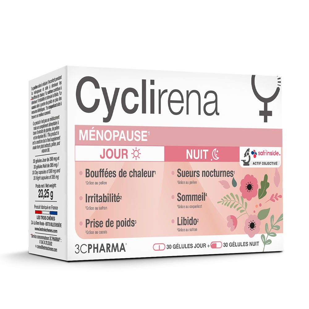 3C Pharma Cyclirena Ménopause giorno e notte 60 capsule