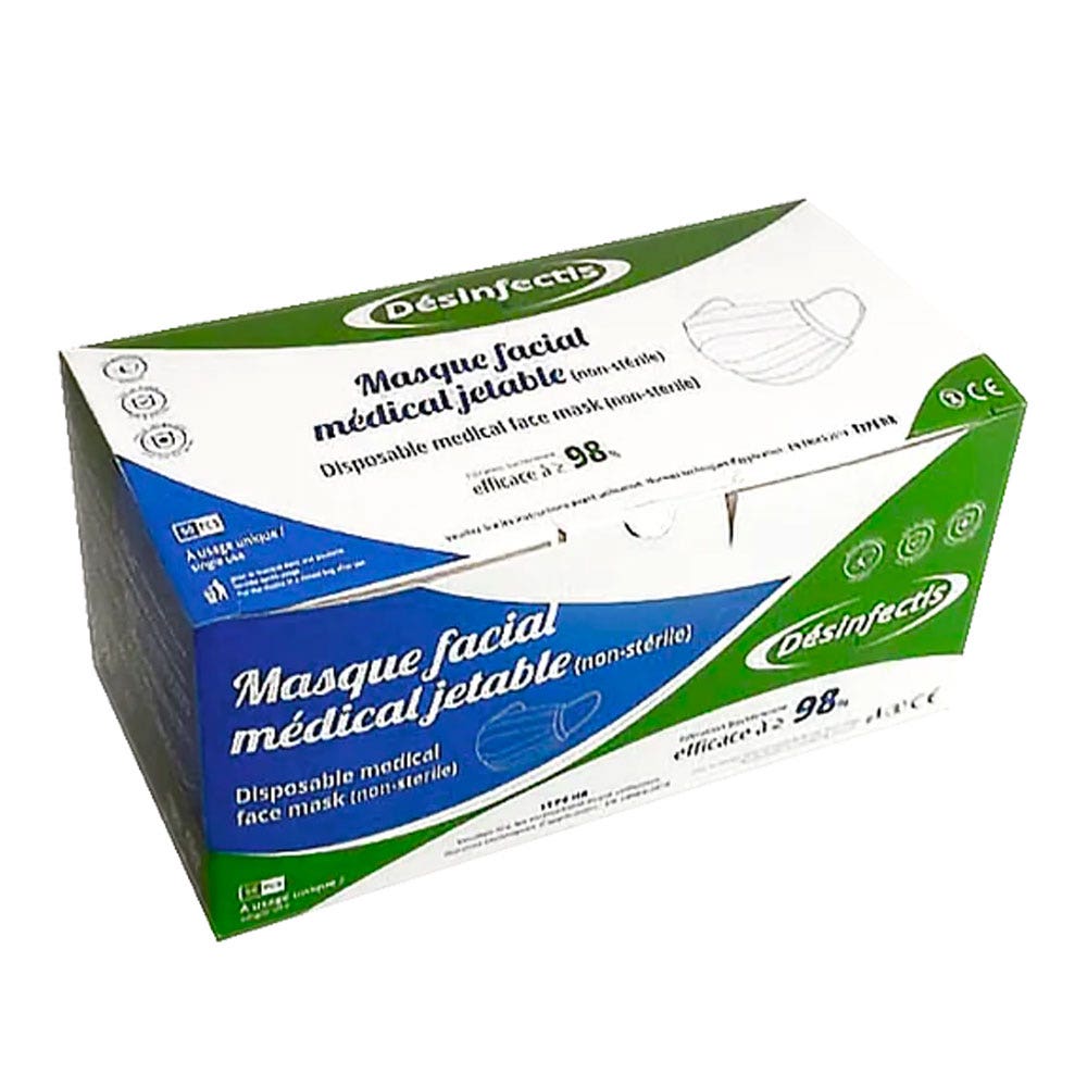 Desinfectis Maschera chirurgica monouso tipo IIR 50 unità