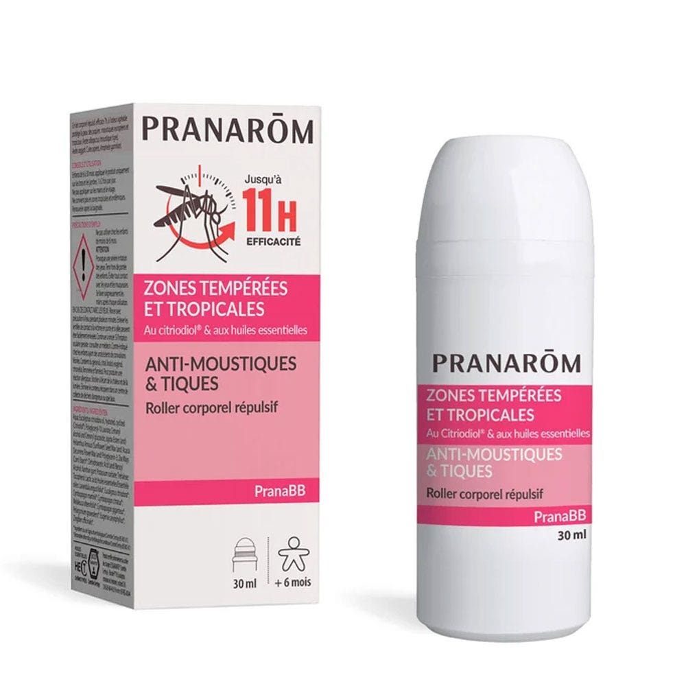Pranarôm Pranabb Roller corporale repellente anti-zanzare e zecche 30 ml