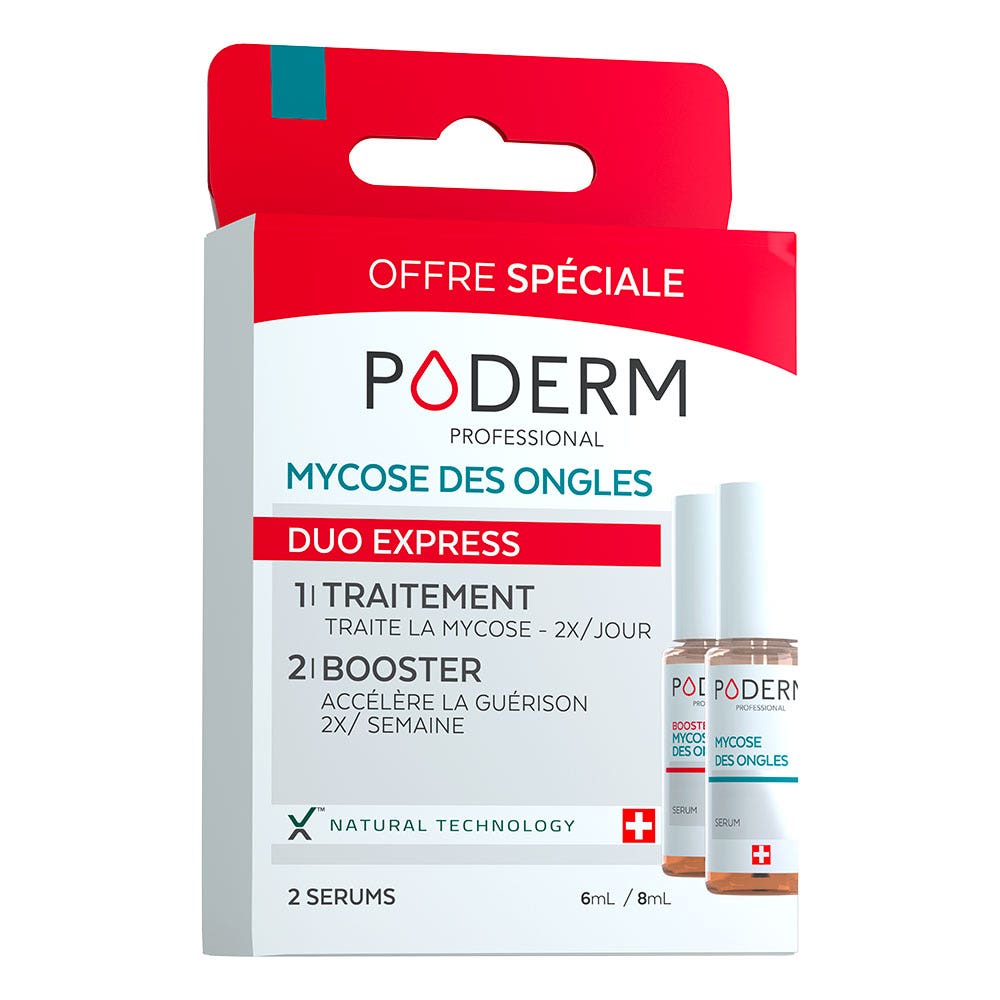 Poderm Mycose delle unghie duo express Trattamento 8 ml + Booster 6 ml