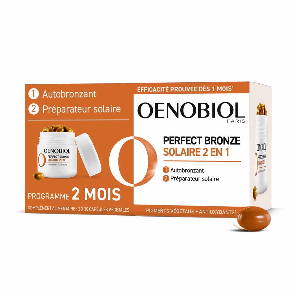 Oenobiol Perfect Bronze I Solari 2 in 1 Autoabbronzante e protezione solare 60 capsule vegetali