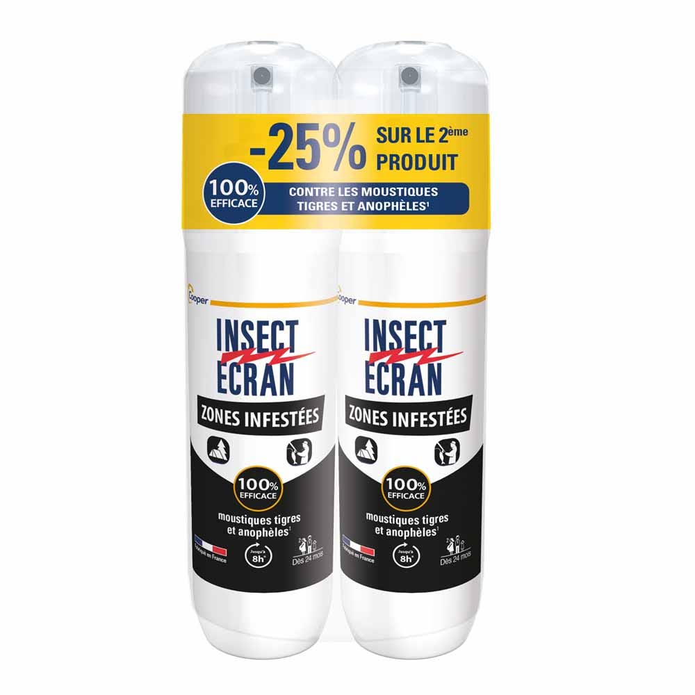 Insect Ecran Pelle Spray anti-zanzare zone infestate a partire da 24 mesi fino a 8 ore 2 x 100 ml