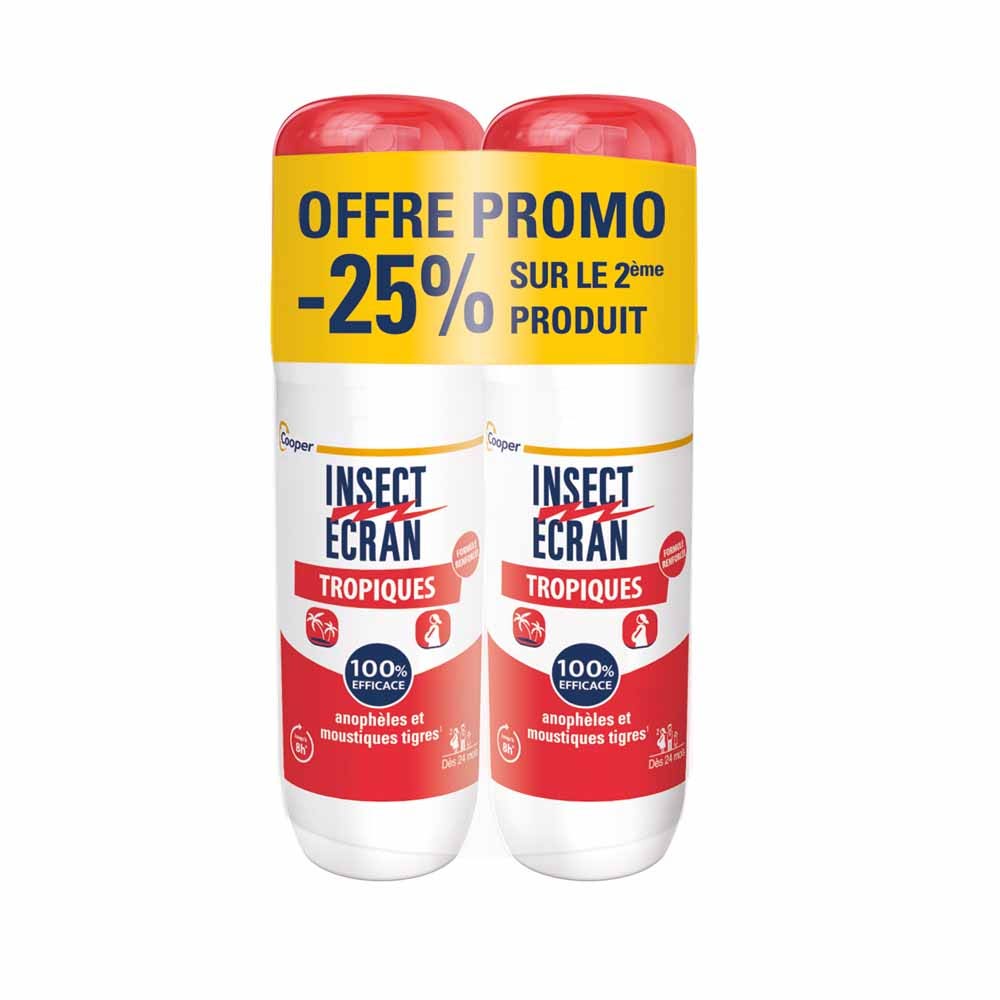 Insect Ecran Pelle Spray repellente anti-zanzare tropicali 2 x 75 ml