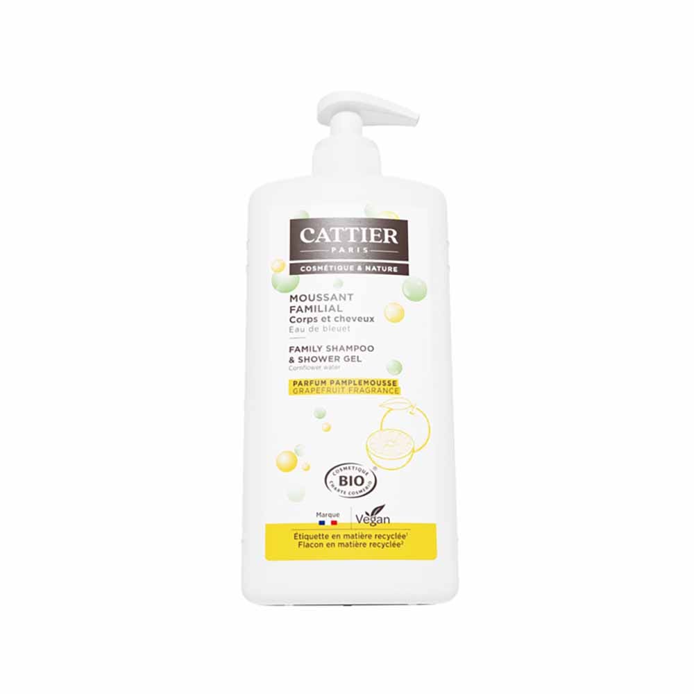 Cattier Bagnoschiuma Bio Corpo e Capelli Per tutta la famiglia Profumo di pompelmo 1l