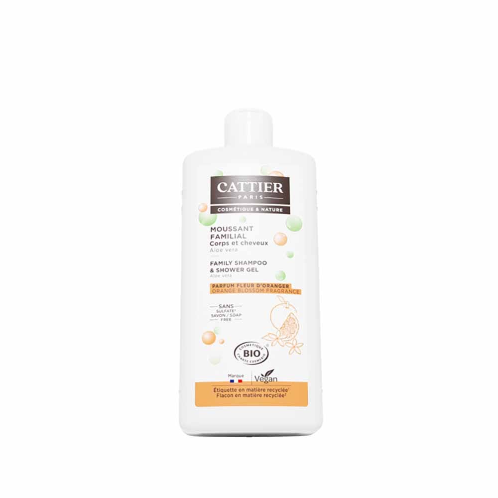 Cattier Profumo schiumoso per il corpo e i Capelli della Famiglia Fiori d'Arancio Biologici 500ml