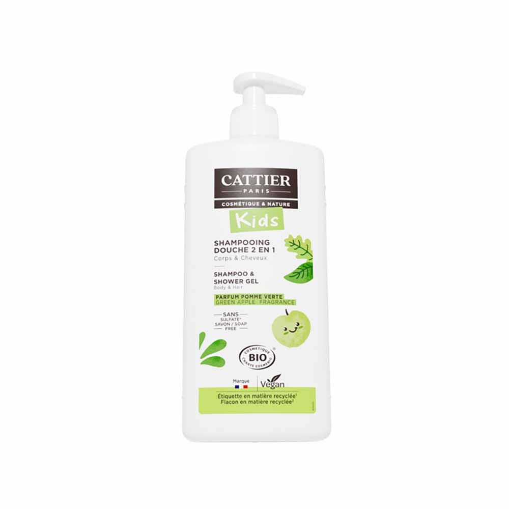 Cattier Gel doccia Shampoo districante 2 in 1 Profumo di mela verde 500ml