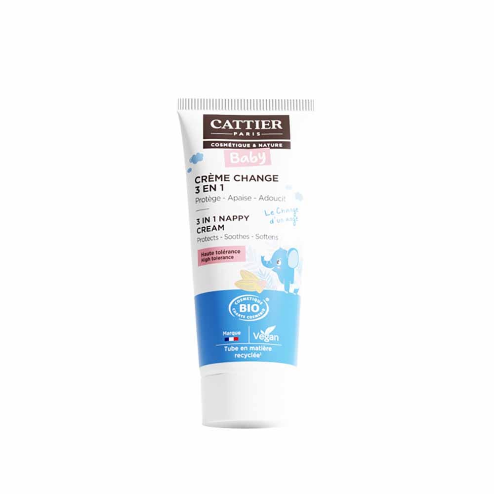 Cattier Bebè Creme Pour Le Change Protectrice Hypoallergenique Bio Tous Types de Peaux Visage et Corps 75ml