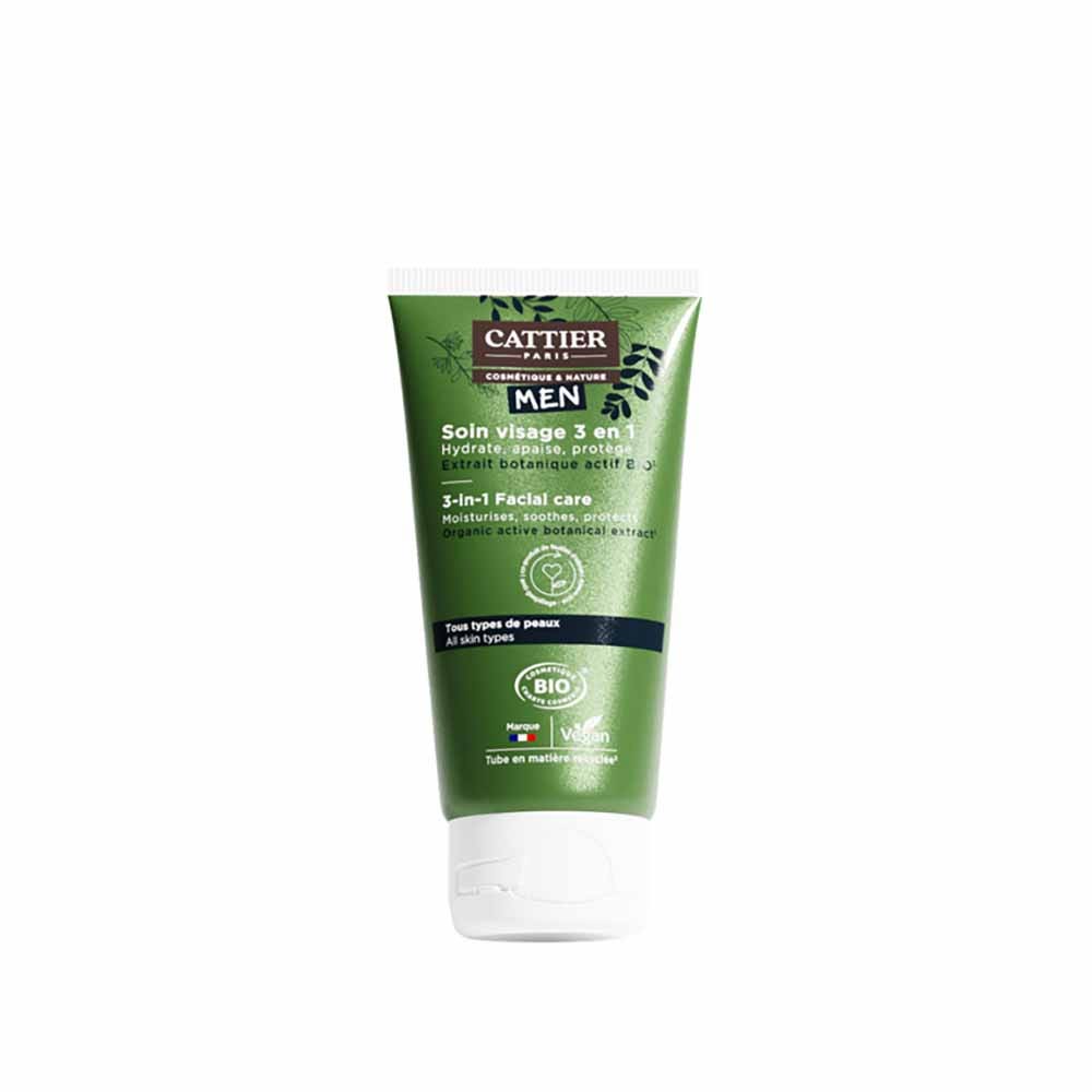 Cattier Uomo Trattamento Viso Biologico 3 in 1 Pour tous i tipi di pelle 50ml