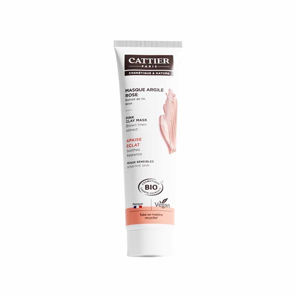 Cattier Argilla Maschera viso biologica all'estratto di rosa di Lino per pelli sensibili 100ml