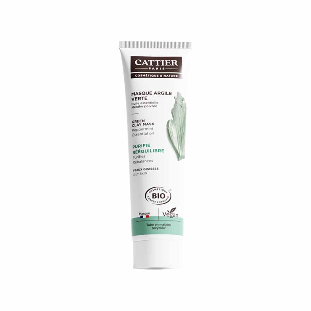 Cattier Argilla Maschera Viso all’Argilla Verde e Menta Piperita Bio 100ml