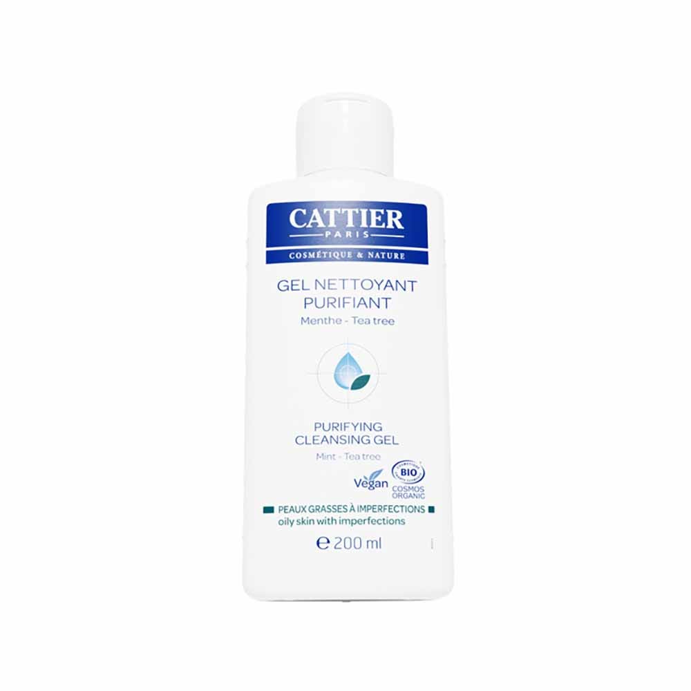 Cattier Gel detergente purificante biologico alla menta e all'albero del tè Pelle grassa con imperfezioni 200 ml
