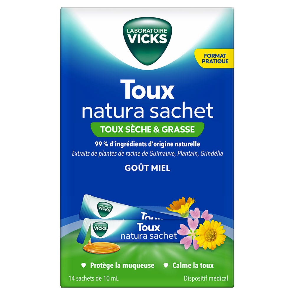 Vicks Sciroppo Naturale contro la tosse secca e grassa 10 bustine da 14 ml